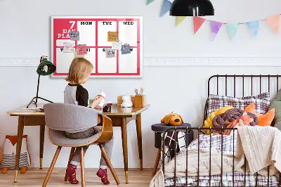 Magnetisk ugeplanlægger skrivetavle