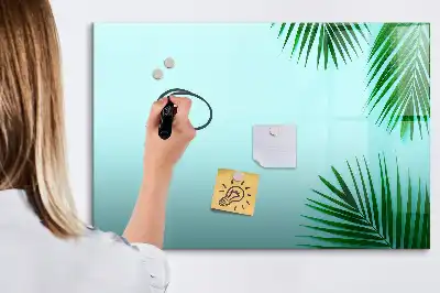 Magnetisk skrivetavle med motiv af eksotiske blade