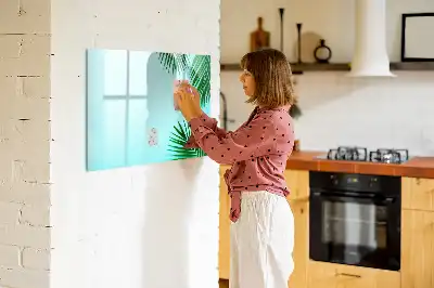 Magnetisk skrivetavle med motiv af eksotiske blade