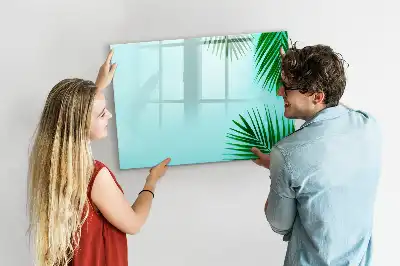 Magnetisk skrivetavle med motiv af eksotiske blade
