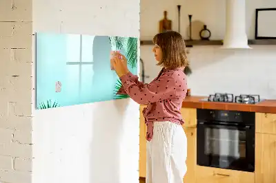 Magnetisk skrivetavle med motiv af eksotiske blade