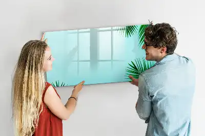 Magnetisk skrivetavle med motiv af eksotiske blade