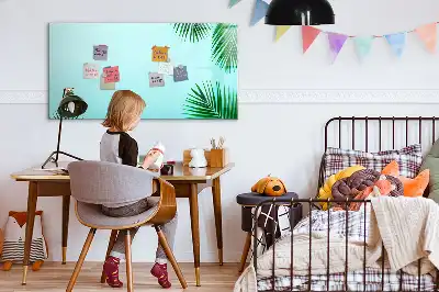 Magnetisk skrivetavle med motiv af eksotiske blade