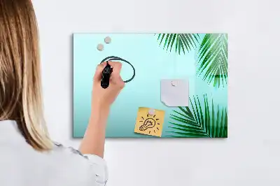 Magnetisk skrivetavle med motiv af eksotiske blade