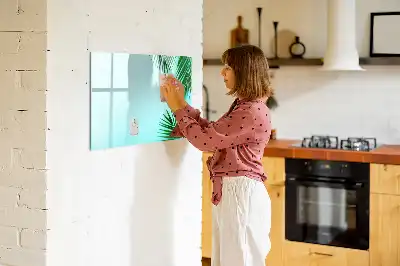 Magnetisk skrivetavle med motiv af eksotiske blade