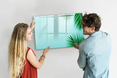 Magnetisk skrivetavle med motiv af eksotiske blade