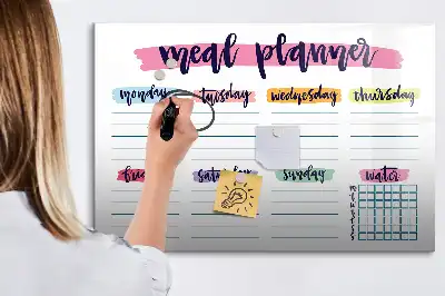 Magnetisk skrivetavle til ugemenu