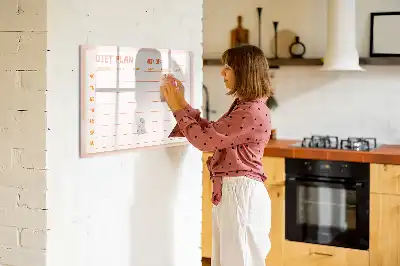 Magnetisk ugens madplan tavle til at tegne på