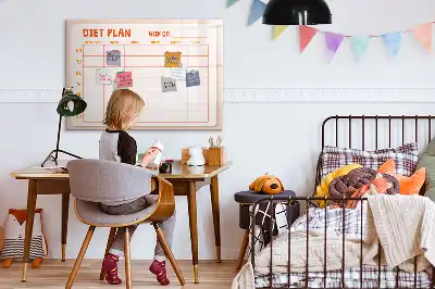 Magnetisk ugens madplan tavle til at tegne på
