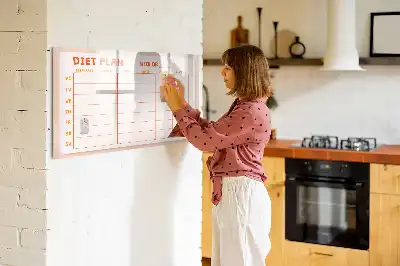 Magnetisk ugens madplan tavle til at tegne på