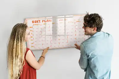 Magnetisk ugens madplan tavle til at tegne på