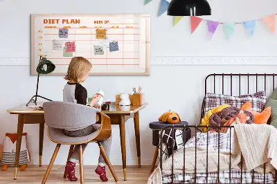 Magnetisk ugens madplan tavle til at tegne på