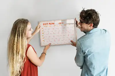 Magnetisk ugens madplan tavle til at tegne på
