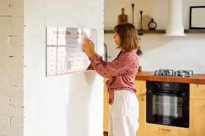 Magnetisk ugens madplan tavle til at tegne på