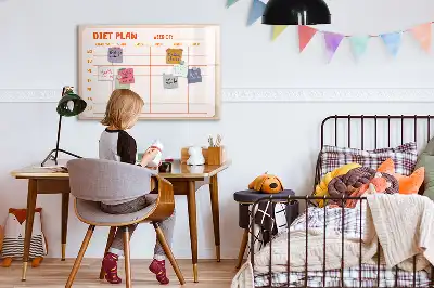 Magnetisk ugens madplan tavle til at tegne på