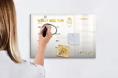 Magnetisk tavle til madplanlægning tavle til at tegne på