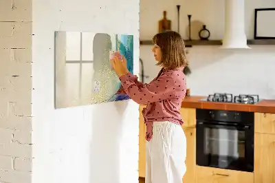 Magnetisk skrivetavle i farverigt marmordesign