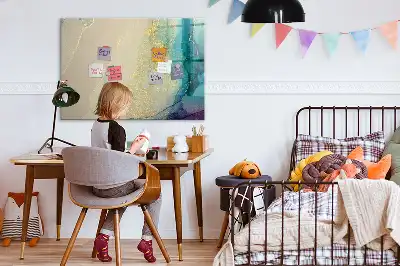 Magnetisk skrivetavle i farverigt marmordesign