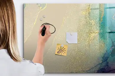 Magnetisk skrivetavle i farverigt marmordesign