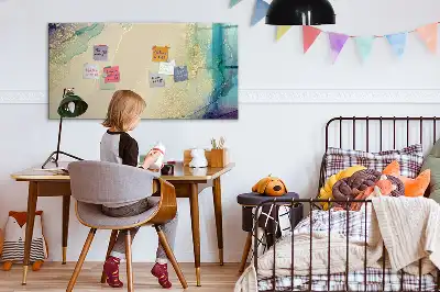 Magnetisk skrivetavle i farverigt marmordesign