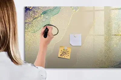 Magnetisk skrivetavle i farverigt marmordesign