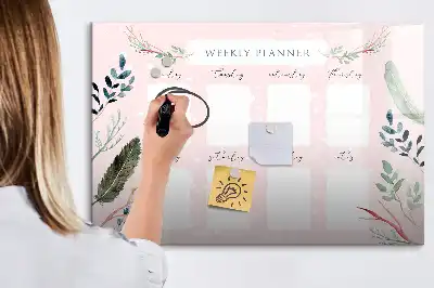 Magnetisk ugeplanlægger charmerende skrivetavle