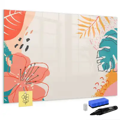 Magnetisk tegnetavle med motiv af hawaiianske planter