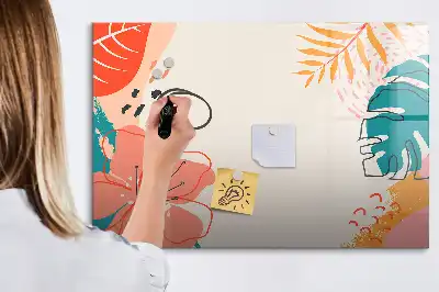 Magnetisk tegnetavle med motiv af hawaiianske planter