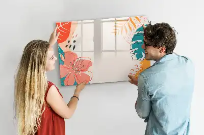 Magnetisk tegnetavle med motiv af hawaiianske planter