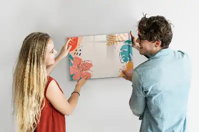 Magnetisk tegnetavle med motiv af hawaiianske planter