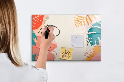 Magnetisk tegnetavle med motiv af hawaiianske planter