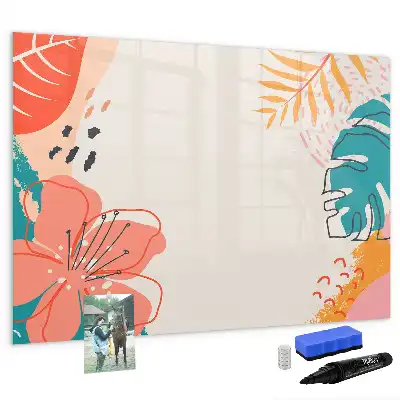 Magnetisk tegnetavle med motiv af hawaiianske planter