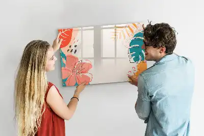 Magnetisk tegnetavle med motiv af hawaiianske planter