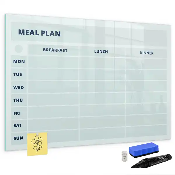 Magnetisk skrivetavle med pastel farvet kostplan
