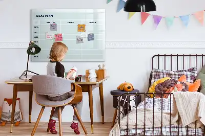 Magnetisk skrivetavle med pastel farvet kostplan