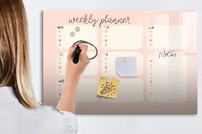 Magnetisk tegnetavle charmerende ugeplanlægger
