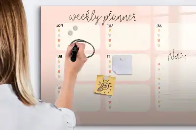 Magnetisk tegnetavle charmerende ugeplanlægger