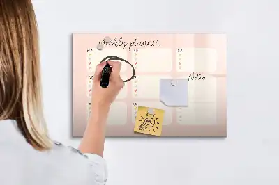 Magnetisk tegnetavle charmerende ugeplanlægger