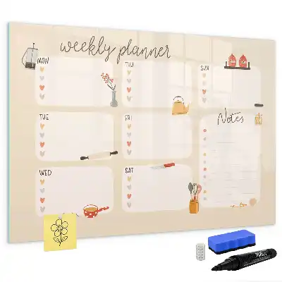 Ugeplanner magnetisk skrivetavle