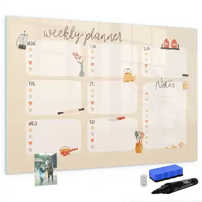 Ugeplanner magnetisk skrivetavle