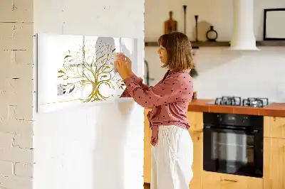 Magnetisk skrivetavle i gyldent træ