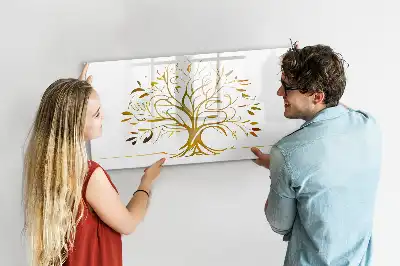 Magnetisk skrivetavle i gyldent træ