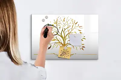 Magnetisk skrivetavle i gyldent træ