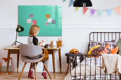 Magnetisk skrivetavle i turkis