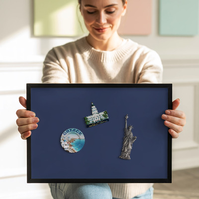 Opslagstavle magnet med sort ramme Farve marineblå
