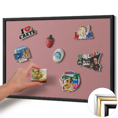 Opslagstavle magnet med sort ramme Farve pastelrosa