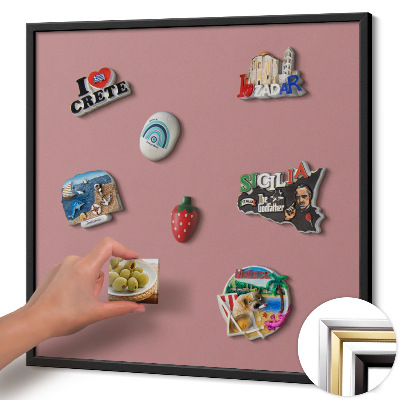 Opslagstavle magnet med sort ramme Farve pastelrosa