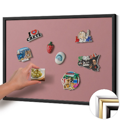 Opslagstavle magnet med sort ramme Farve pastelrosa