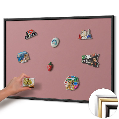 Opslagstavle magnet med sort ramme Farve pastelrosa