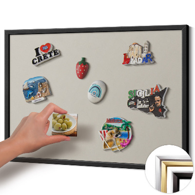 Opslagstavle magnet med sort ramme Farve creme
